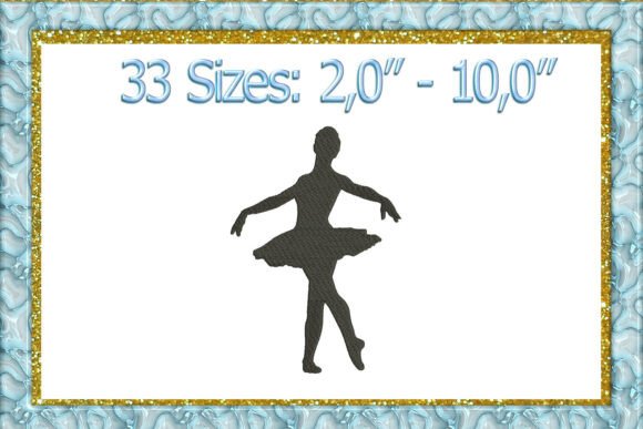 Ballerina Silhouette Embroidery Design