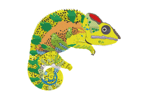 Chameleon Embroidery Design