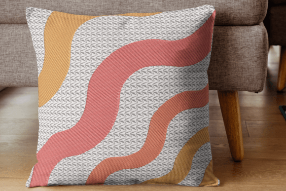 Colorful Flame Wave Embroidery Design