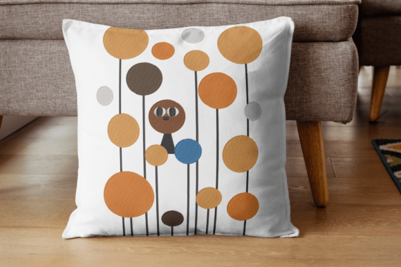 Cute Dots Character Embroidery Art