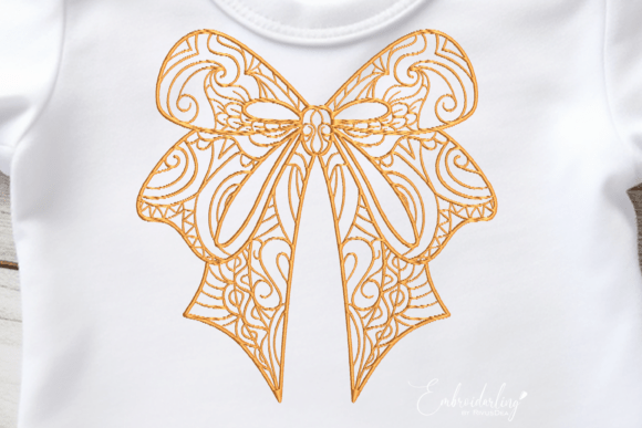 Cute Lace Bow Embroidery Design File
