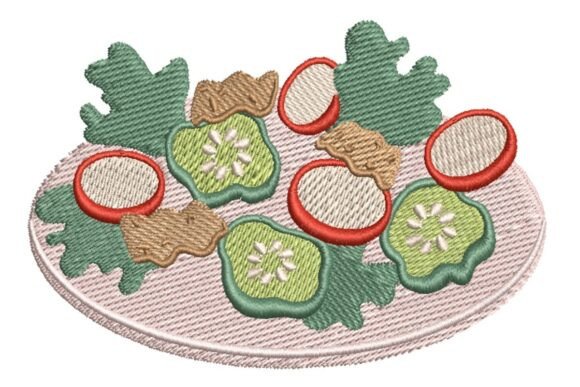 Delicious Fattoush Salad Embroidery Design