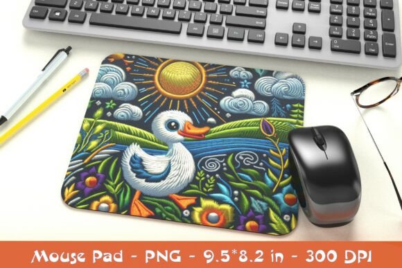 Embroidery Duck Mousepad PNG