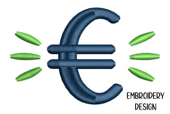 Euro Symbol 3 Sizes Embroidery