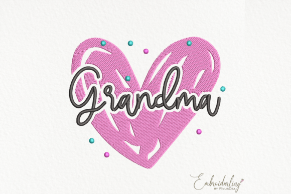 Grandma Embroidery Design File, 6 Sizes