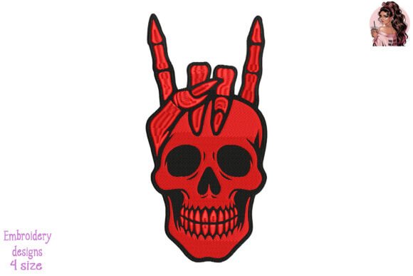 Hellrock Skull Embroidery