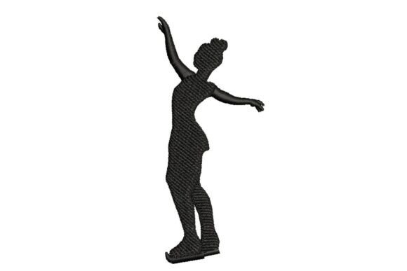 Ice Skater Silhouette Embroidery Design