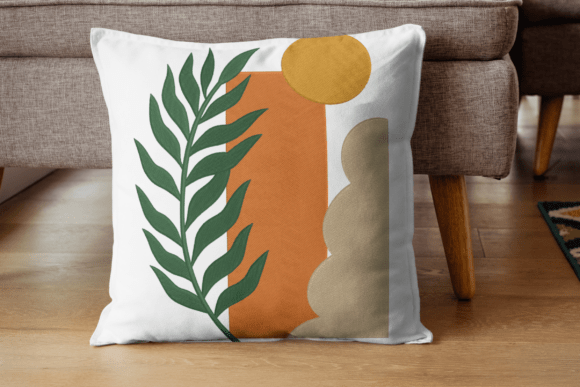 Modern Minimalist Leaf Embroidery Design