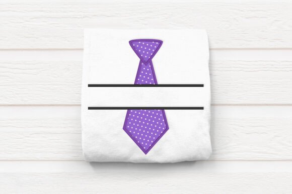 Neck Tie Split Applique Embroidery