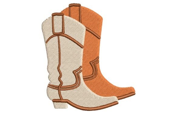 Pair of Cowboy Boots Embroidery Design
