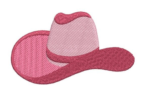 Pink Cowgirl Hat Embroidery Design