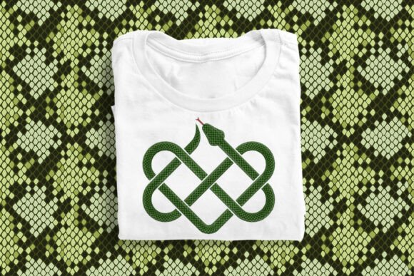Snake Square Celtic Knot Embroidery