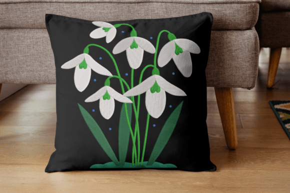 Snowdrop Floral Embroidery Design