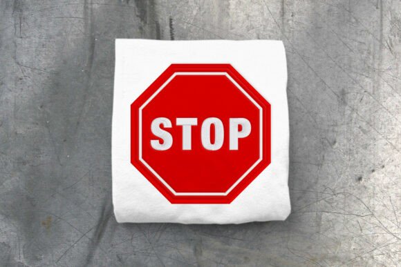 Stop Sign Octagon Applique Embroidery