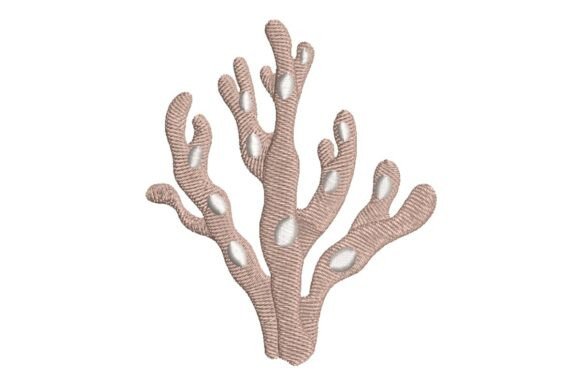 Stylized Fucus Seaweed Embroidery Design