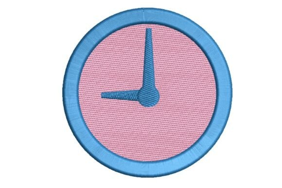 Stylized Wall Clock Embroidery Design