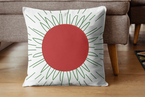 Sunburst Round Abstract Embroidery