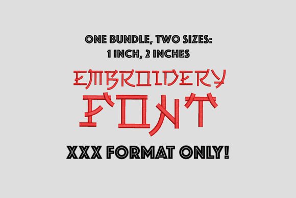 XXX Japanese Style Embroidery Font